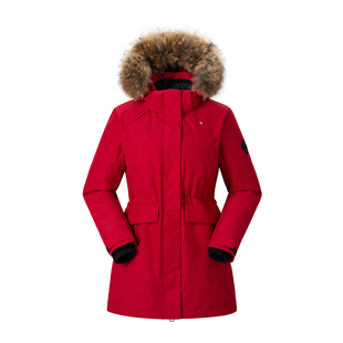 LAFUMA乐飞叶户外防泼水派克大鹅绒工装羽绒服男女款可拆卸帽毛领