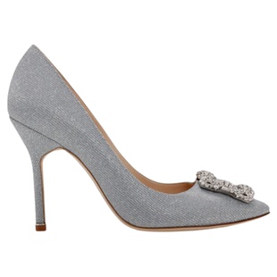 【礼物】MANOLO BLAHNIK/MB玛诺洛女士HANGISI方扣高跟婚鞋