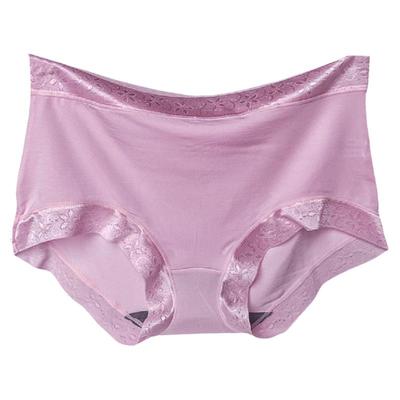 彩田女士内裤女中年简约素雅纯色无痕高腰平角裤莫代尔棉包臀抗菌