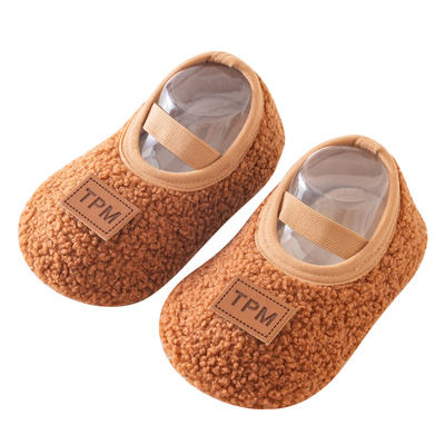 足迹熊简约地板袜秋冬绑带防掉