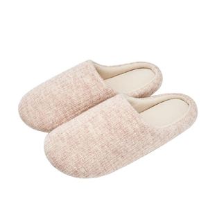 洁丽雅静音拖鞋女款日式冬室内家居棉拖抗菌无声防滑木地板拖鞋男