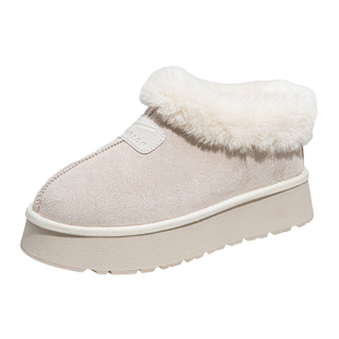 回力厚底雪地靴女款2026新款冬季加绒女鞋一脚蹬毛毛鞋保暖棉鞋女