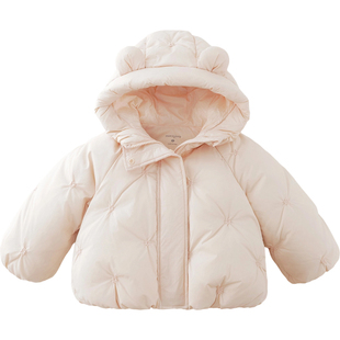 [加厚保暖]马克珍妮女童可爱三防红色羽绒服宝宝冬装新年款550987