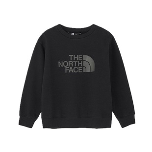 日本北面 the north face 2025冬儿童大logo徽标加绒圆领运动卫衣