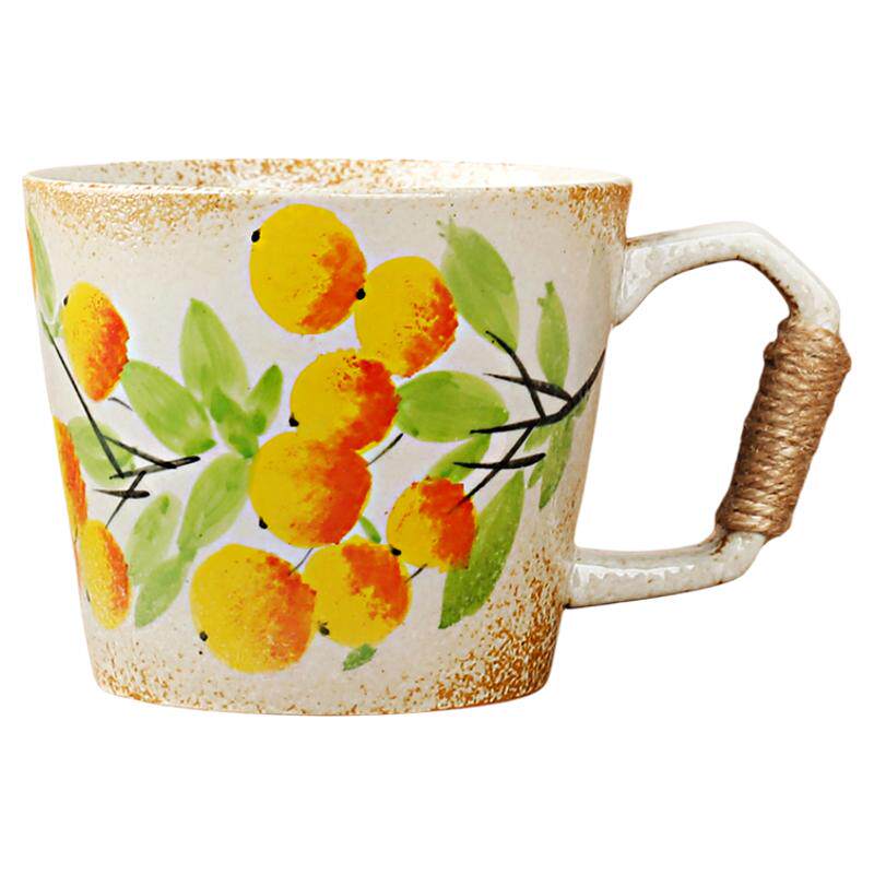复古陶瓷手绘纹理咖啡杯