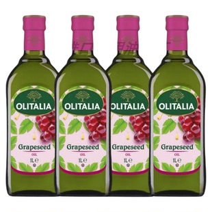 奥尼葡萄籽油1L*4瓶少油烟食用油炒菜凉拌植物油意大利原装进口