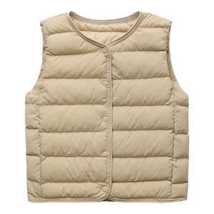日本优家儿童羽绒服轻薄内搭马甲男女中小童装秋冬季宝宝背心内胆