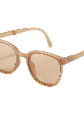 可折叠茶色墨镜女超轻大框显瘦