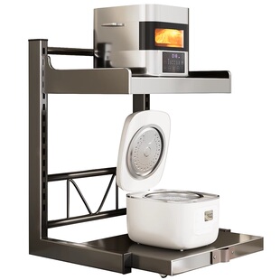 厨房微波炉置物架台面分层抽拉式锅架电饭煲烤箱多功能电器收纳架