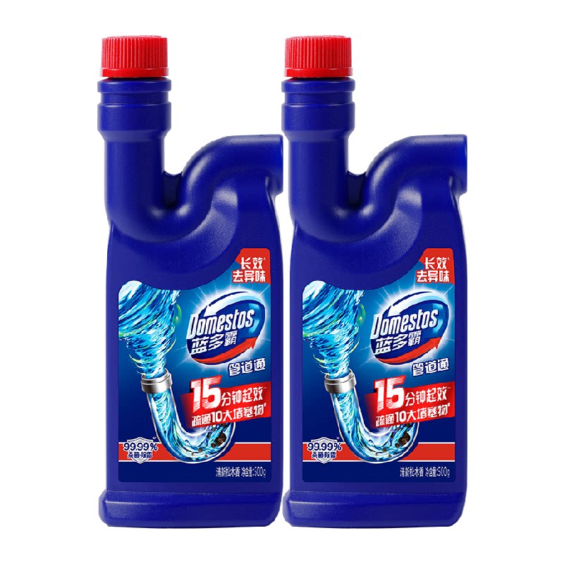蓝多霸下水管道疏通剂除臭啫喱500G*2油污强力疏通剂下水道神器