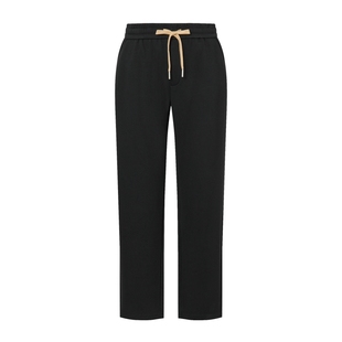 POLOWALK男装针织裤2025秋冬新品松紧腰直筒运动纯色简约休闲长裤