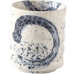 桔梗家日式茶杯水杯咖啡杯粗陶陶瓷手绘功夫茶杯日式料理餐具茶杯