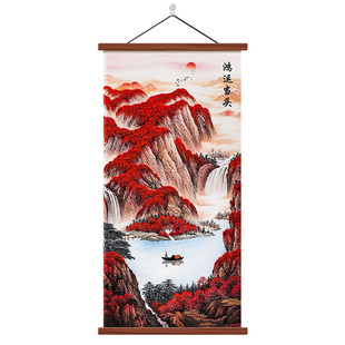 2026新款鸿运当头国画山水画客厅壁画入户玄关挂画走廊过道装饰画