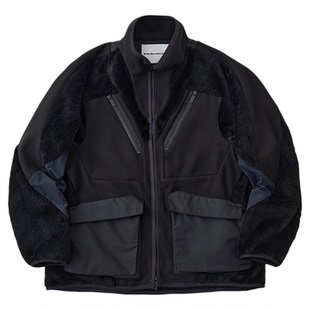 White Mountaineering 25FW 白山 户外仿羊羔绒拼料保暖立领夹克