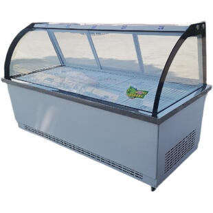 隆冬鸭脖熟食柜凉菜冷藏卤肉弧形玻璃后开定制冷冻直冷双温展示柜