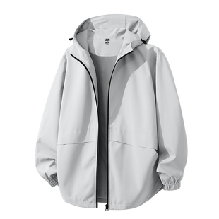 班尼路S&K系列轻量化运动夹克男春季灰色简约登山服男士宽松外套A