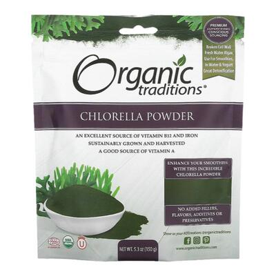 香港直发Organic Traditions小球藻粉温和细腻易吸收150g