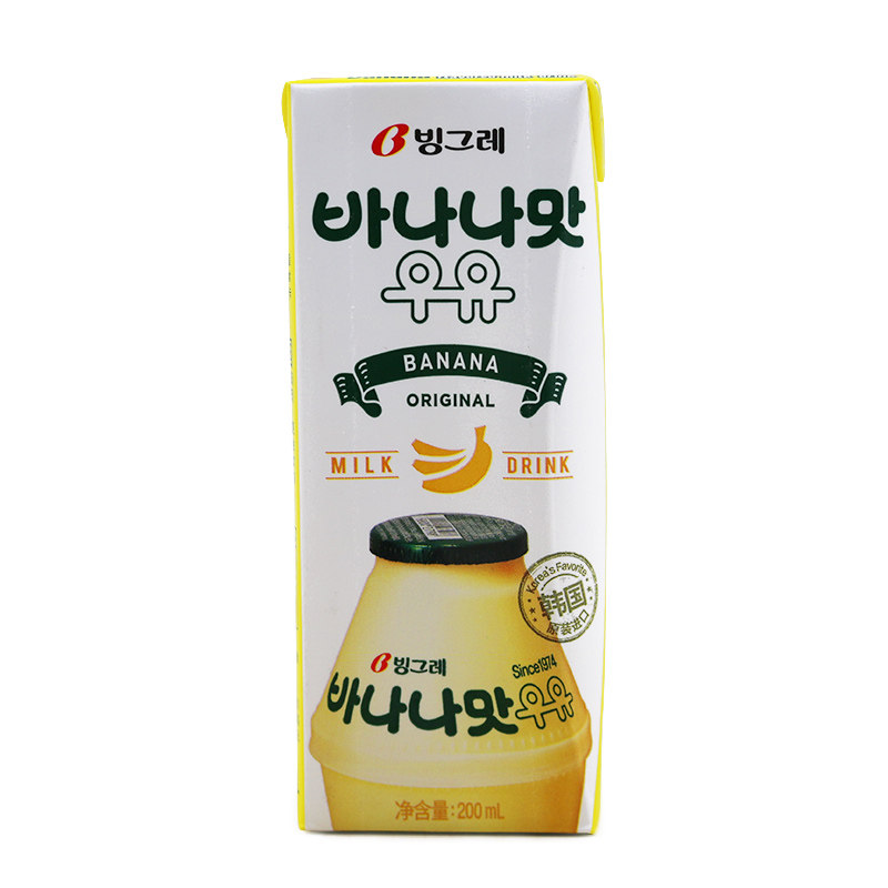 韩国进口草莓味牛奶包装儿童饮料