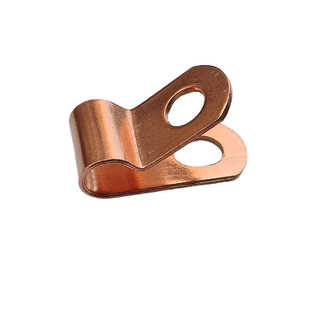 紫铜R型线夹Q686单管夹片接地线夹电线电缆卡子线束理线扣线配