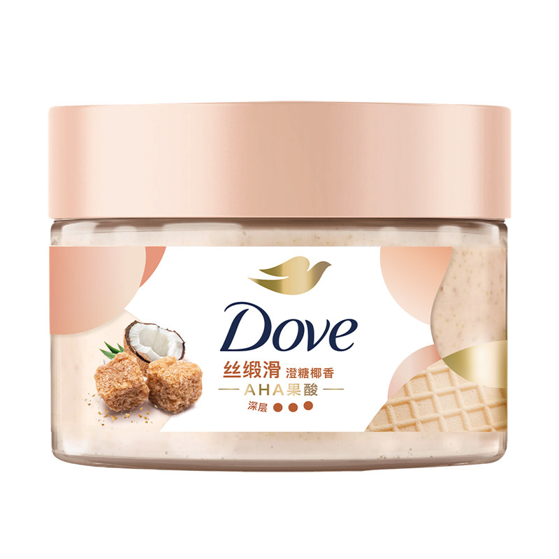 Dove/多芬磨砂膏乳霜质地去角质身体滋润改善粗糙沐浴伴侣花奶香