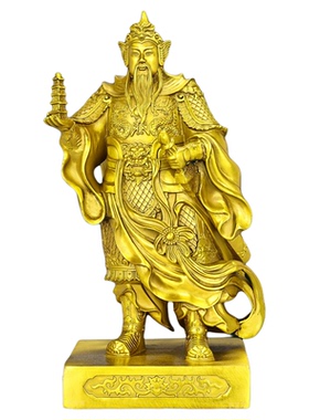 黄铜托塔天王佛像供奉摆件