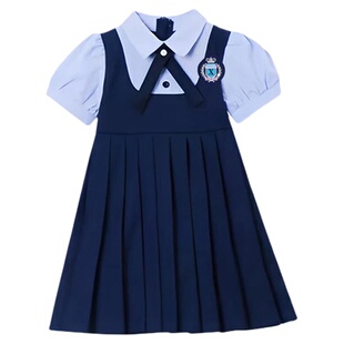 女童学院风百褶连衣裙幼儿园英伦风毕业照班服儿童朗诵合唱演出服