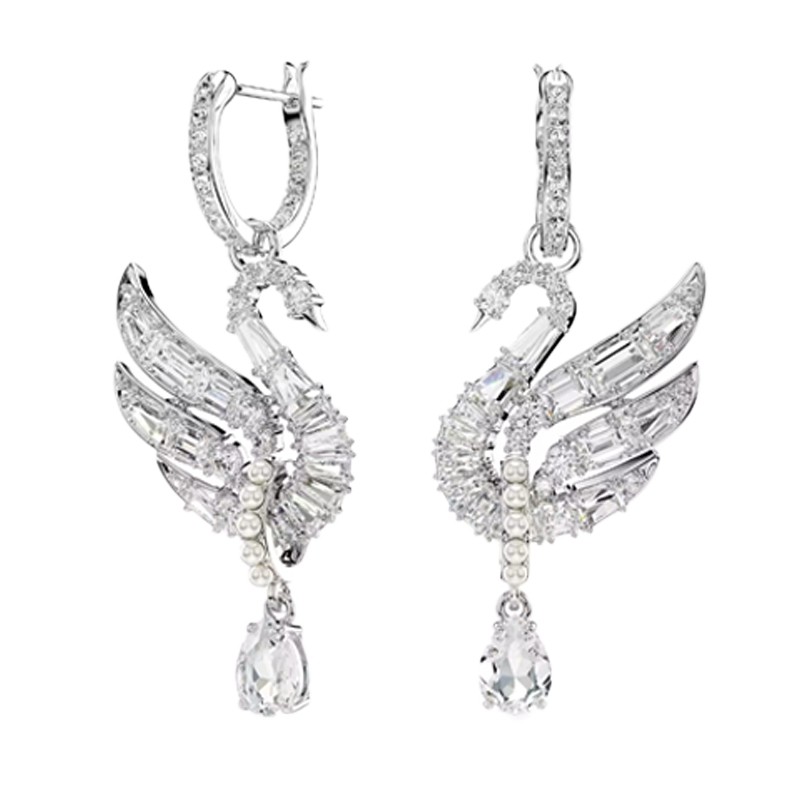 【新品】施华洛世奇Swan 女士时尚天鹅耳环轻奢百搭送礼物配饰