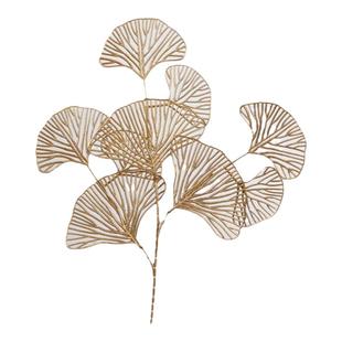 仿真银杏叶金色扇叶福桶插花金叶子小扇子年宵花材料客厅装饰摆设