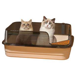 猫砂盆超大号厕所沙盆防外溅幼猫大猫咪砂盘屎盆半封闭封闭式巨型