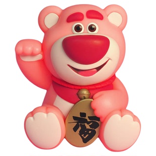 URDU福部屋迪士尼盲盒招财草莓熊桌面小摆件金银铜色玩具总动员