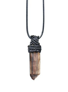 天然茶水晶项链男潮人礼物