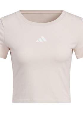 Adidas/阿迪达斯正品T-SHIRT女士修身透气经典针织套头T恤JZ2314