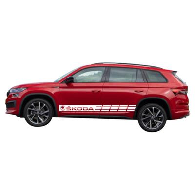 斯柯达专用侧裙边机盖车贴拉花