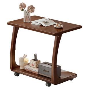 实木打印机置物架落地办公室多层可移动收纳架子工位电脑主机托架