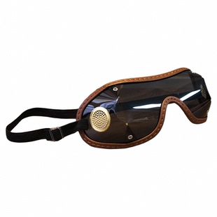 雷摩机车跳伞骑马复古马术风镜头盔护目镜防尘防晒绑带大眼镜