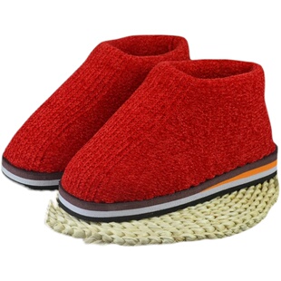 新款手工棉鞋中邦毛线棉鞋拖鞋鞋帮半成品雪尼尔毛线面孺子牛鞋底