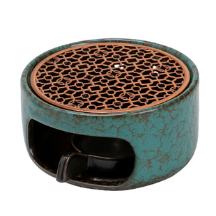 中式蜡烛煮茶炉套装温茶炉底座陶瓷复古家用热茶暖茶加热炉温茶器