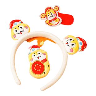 九木杂物社新年送福春节系列发箍发圈可爱侧边刘海夹儿童女生发夹