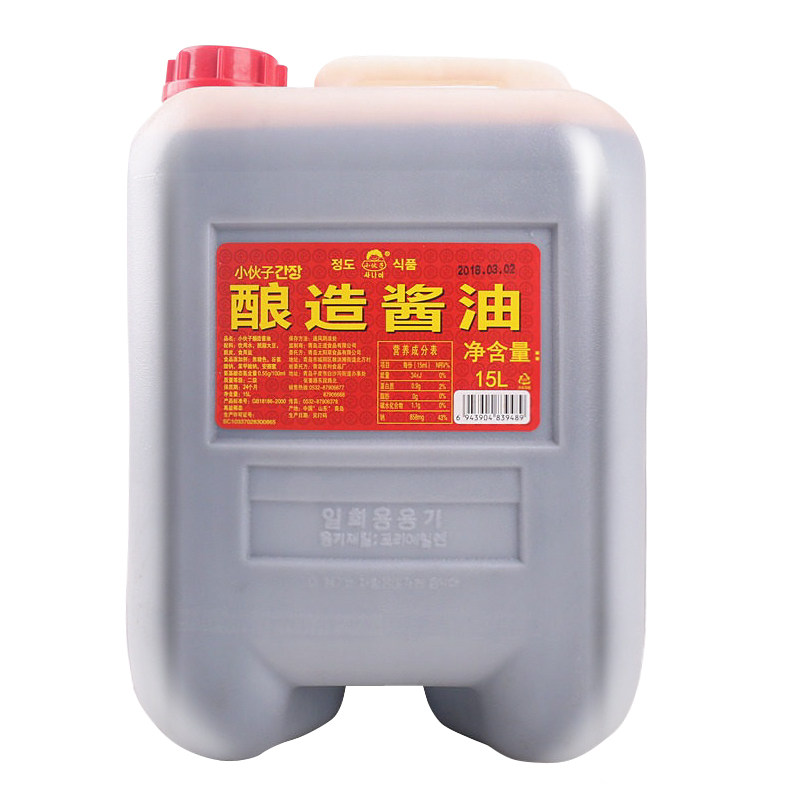 小伙子酿造蒙古酱油15L/桶韩式餐饮店寿司酱类调味品烤肉腌制料