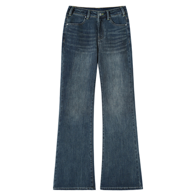 不贴腿微喇裤女秋季高腰喇叭裤子