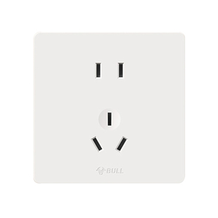公牛开关插座面板暗装86型g12米绒白肤感奶油风五孔墙壁插座正品