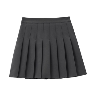 灰色百褶裙女夏季2026新款春秋高腰半身裙小个子a字短裙学生裙子