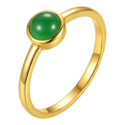 正品美菲品牌18k金玉髓戒指送礼