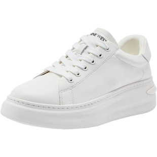 奥莱Nine West/玖熙休闲风厚底小白鞋女百搭板鞋系带休闲女鞋