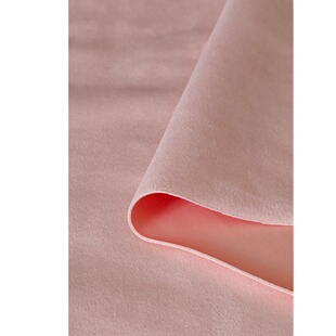 浅粉弹力麂皮绒面料磨毛手工diy做衣服布料沙发枕套鹿皮绒连衣裙