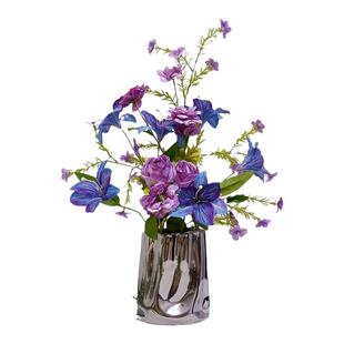 莫奈花园紫色仿真花束网红打卡轻奢高端摆设布置橱窗造景装饰摆件