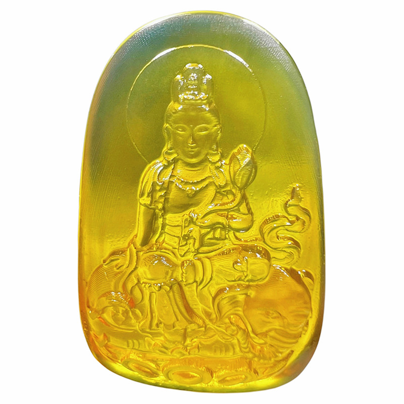 天然琥珀蜜蜡本命佛普贤菩萨项链