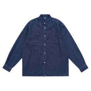 Mentmate  日杂感纯色基础牛仔衣衬衫男 cityboy百搭长袖衬衣极简