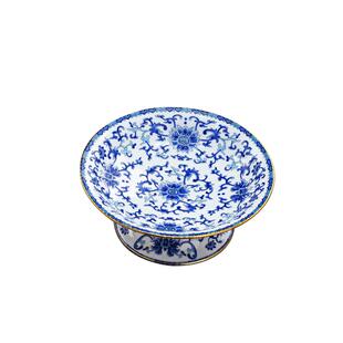 景德镇家用陶瓷高脚果盘新年客厅茶几水果盘零食盘中式佛前供盘