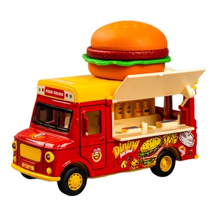 2025新款儿童玩具车合金冰淇淋汉堡餐车宝宝巴士车女孩小汽车男孩